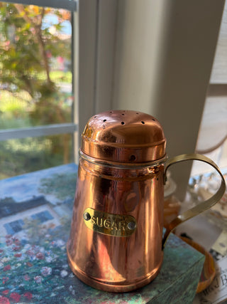 Vintage Copper/Nickel Sugar Shaker w/orig. instructions RSV