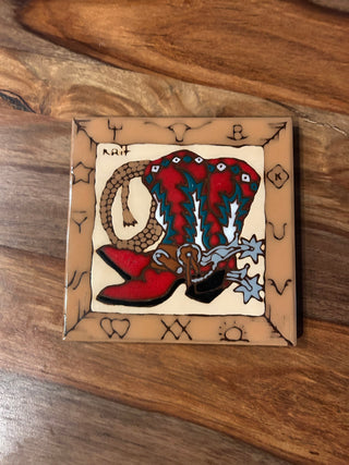 Tile/Trivet: Earthtones- The Western Man