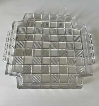 Vintage checkered glass tray