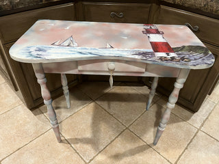 Custom Designed Lighthouse Table w/Drawer