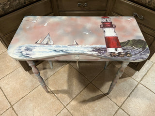 Custom Designed Lighthouse Table w/Drawer