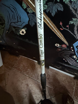 Vintage D.A.M quick spinning reel and a Tiger Combo fishing pole VV
