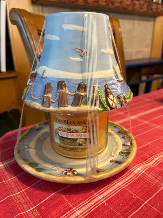 Lighthouse Yankee Candle Topper with Plate (jar candle inc)