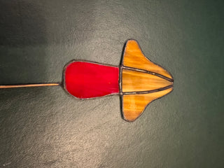 Handcrafted Stained Glass Mushroom Suncatcher Stake