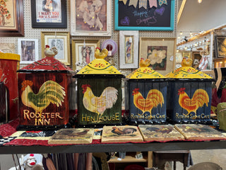 Pier 1 Rooster Ceramic Canister Set of 4