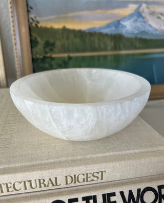 Selenite crystal bowl