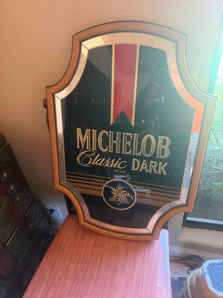 Vintage 80's Michalob Classic Dark Beer Sign Anheuser Busch Bar Decor 26" X 18"
