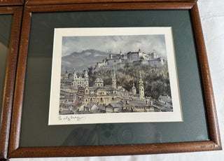 Collection of 7 Framed Maurice Legendre Lithographs: Germany Scenes (10.5" x 8.75")