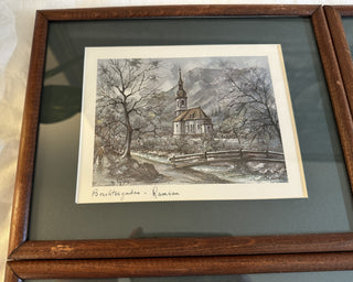 Collection of 7 Framed Maurice Legendre Lithographs: Germany Scenes (10.5" x 8.75")