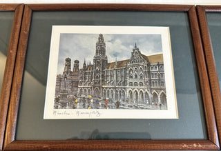 Collection of 7 Framed Maurice Legendre Lithographs: Germany Scenes (10.5" x 8.75")
