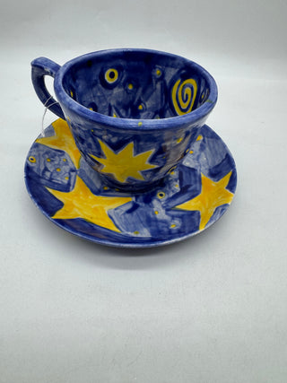 Crescent moon and stars tea/coffee cup and saucer