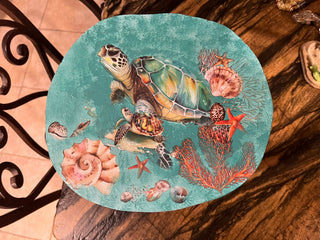Custom Designed Turtle Solid Wood Stool Or Riser