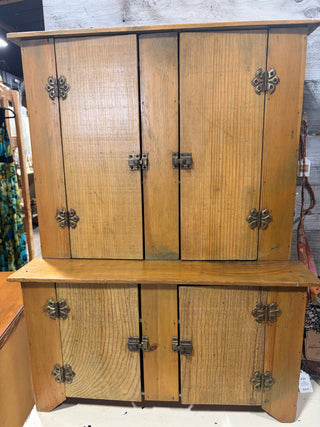 Antique Step-Back Pine Cabinet RSV