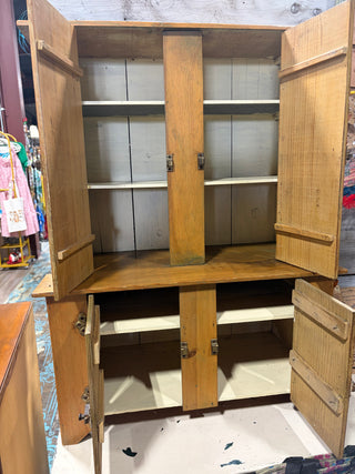 Antique Step-Back Pine Cabinet RSV