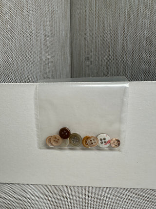 10 Neutral & Earth Tone Apparel Buttons - Assorted 4-Hole Resin Sewing Closures