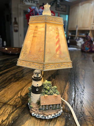 Vintage Lighthouse Lamp w/3D Plastic Shade.