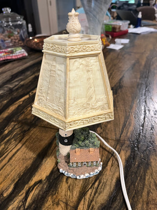 Vintage Lighthouse Lamp w/3D Plastic Shade.