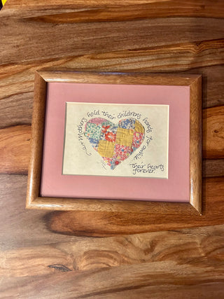 Framed Wall Art - Quilted Heart & Mother Quote