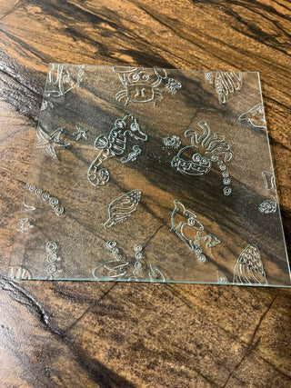 Clear Glass Sea Life Platter