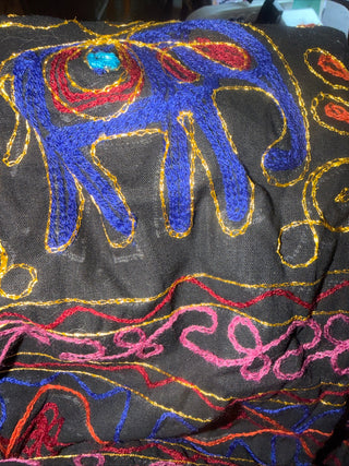 Vintage Hand Made Large Embroidered Tapestry  approx. 88" X 84"