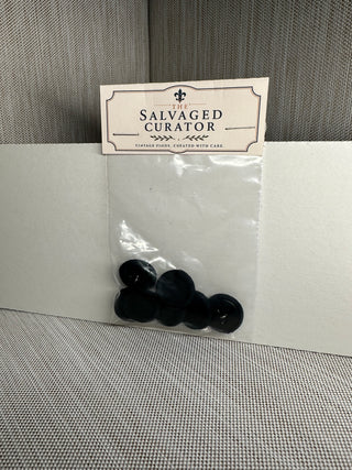 Vintage Fabric-Covered Black Button Set