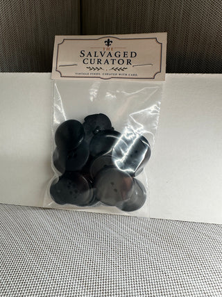 Vintage Large Black Round Button Pack