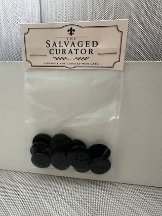 Vintage Matte Black 4-Hole Button Set