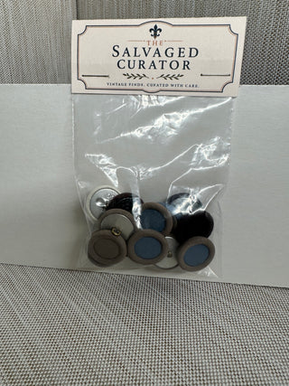 Vintage Two-Tone Fabric & Metal Button Lot