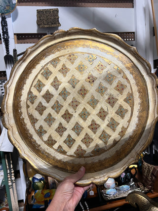 Large Vintage  Italian Florentine Tray