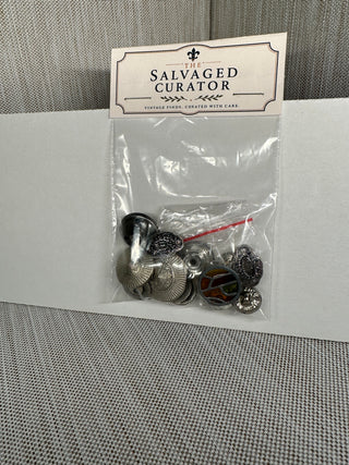Vintage Bright Silver & Colored Accent Mixed Button Lot