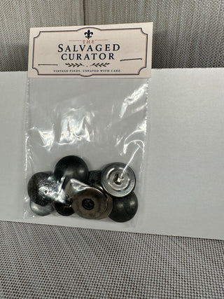Vintage Pewter & Gunmetal Mixed Textured Button Assortment