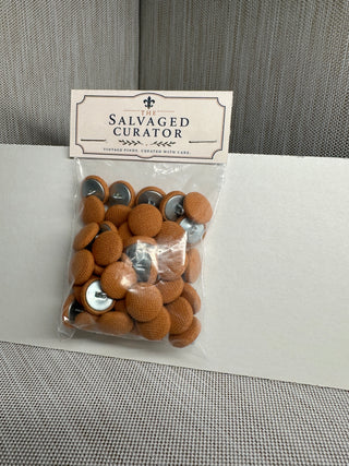 Vintage Caramel Fabric-Covered Mini Shank Buttons