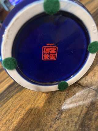 Vintage Porcelain Cobalt Blue Japanese Vase