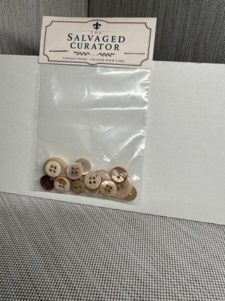 Vintage Cream and Ivory 4-Hole Utility Button Lot