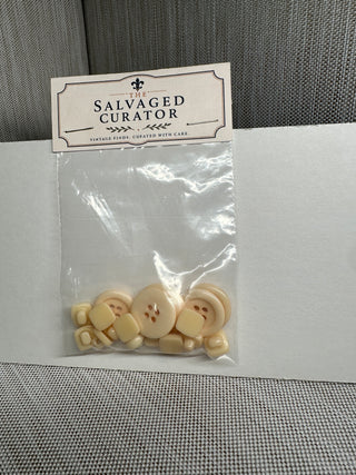 Vintage Cream Mixed Round & Square Button Assortment