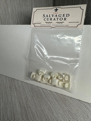 Vintage White Square Loop Fasteners