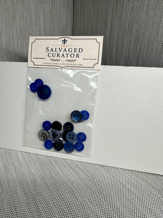 Assorted Blue Sewing Buttons – Mixed 2 & 4 Hole Craft Pack