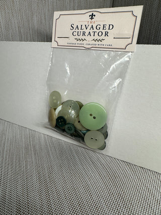 Assorted Muted Green & Neutral Sewing Buttons