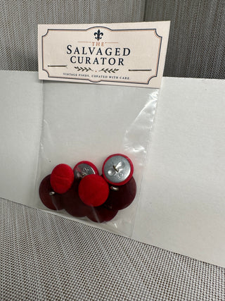 Assorted Red & Burgundy Fabric-Covered Shank Buttons