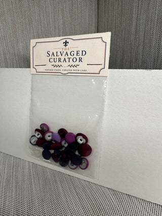 Vintage Purple Fabric-Covered Shank Buttons