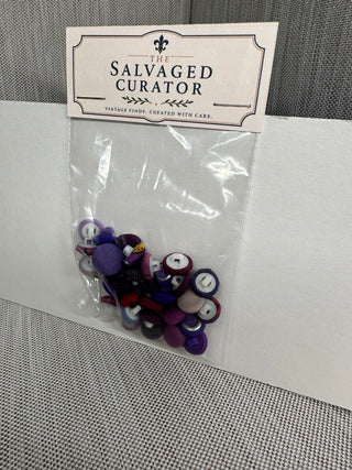 Vintage Purple Fabric-Covered Shank Buttons