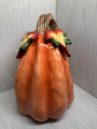 Pacific Rim Ceramic Pumpkin Fall Centerpiece Decor 9.5"