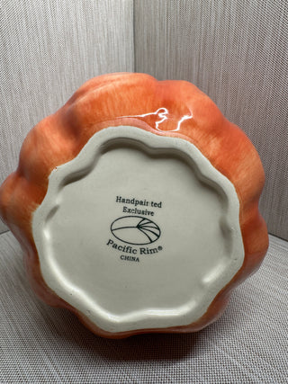 Pacific Rim Ceramic Pumpkin Fall Centerpiece Decor 9.5"