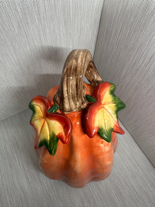 Pacific Rim Ceramic Pumpkin Fall Centerpiece Decor 9.5"