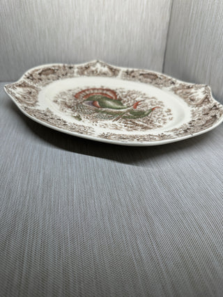 Johnson Brothers Wild Turkeys Windsor Ware Oval Platter 13.5"
