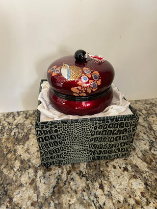 Japanese  Ted Lacquered Trinket Box with Lid