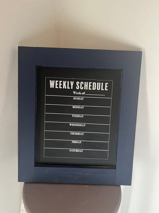 Weekly schedule chalk board