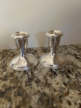 Reed and Barton  Candlesticks Pair #431 Pilgrim 3"