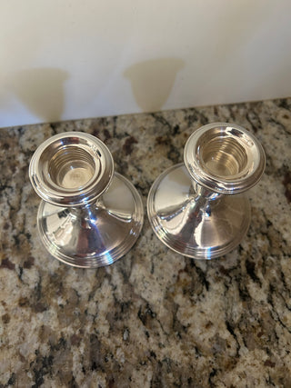 Reed and Barton  Candlesticks Pair #431 Pilgrim 3"