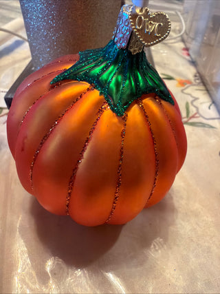 Vintage Old World Christmas Glass Halloween Ornament Jack O' Lantern